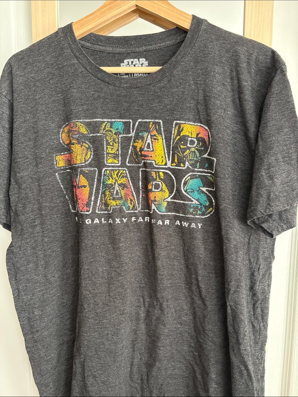 Star Wars Gray Short Sleeve Tee with Multicolor Logo